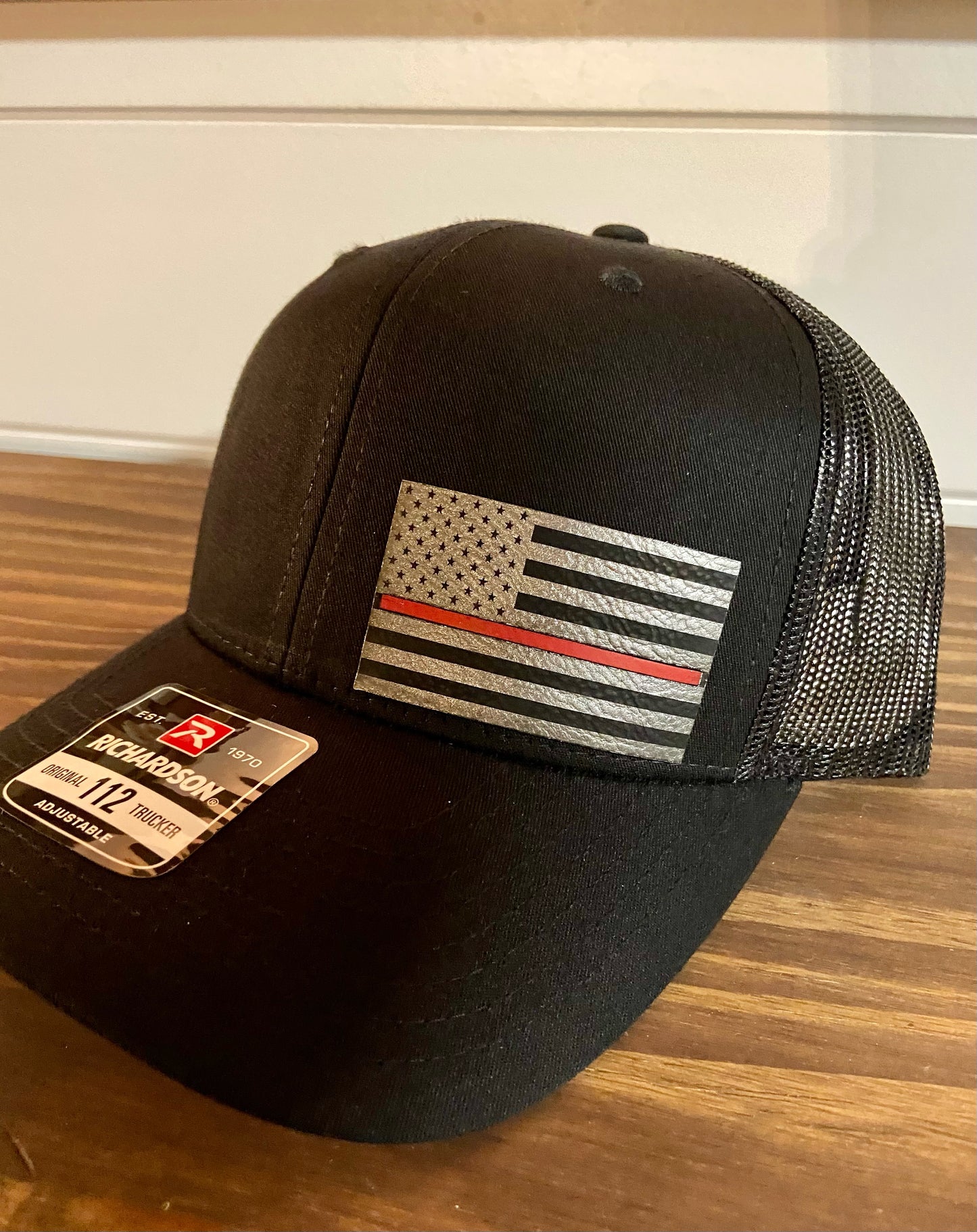 Thin Red Line Leather Patch Hat